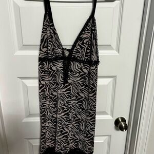 Adore Me Black and White Zebra Chemise